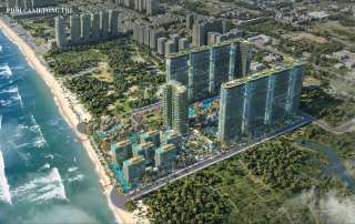 Toàn cảnh quy hoạch tổng thể 20ha của siêu tổ hợp nghỉ dưỡng Sunshine Bay Retreat Vũng Tàu, nổi bật với thiết kế ôm trọn 320m bờ biển Chí Linh hoang sơ.